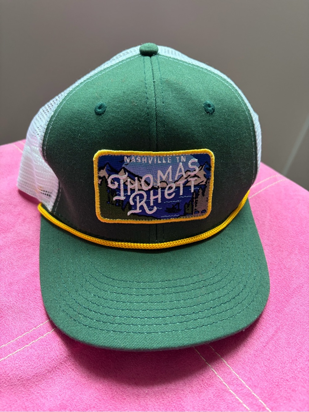 Thomas Rhett Nashville Green Trucker Hat with Yellow Accent